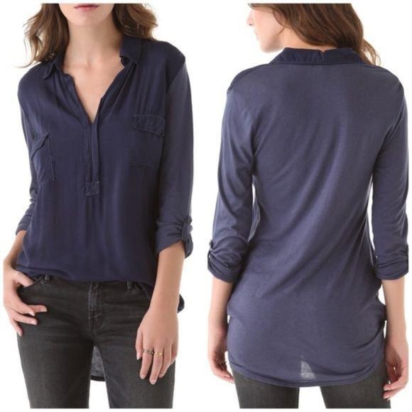 Splendid Two Pocket Henley Navy Blue S - Picture 1 of 8